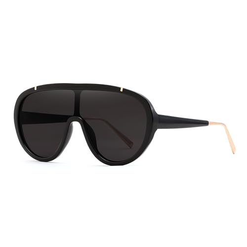 FEISEDY Sunglasses Women Oversized One Piece Frame UV400 Sun Glasses Trendy Retro Shades B2580