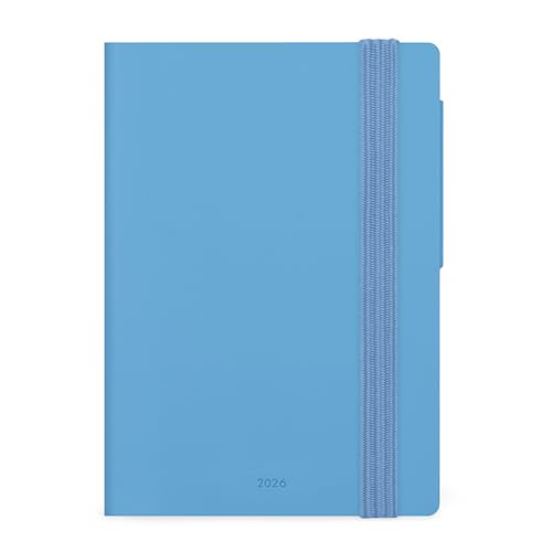 Legami - Agenda Giornaliera Small 2026, Retro Blue, 12 Mesi, Chiusura Con Elastico, Diario Da Gennaio 2026 A Dicembre 2026, In Carta Fsc Certificata, 