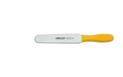 Arcos Serie 2900 - Caja 6 uds Espátula - Hoja de Acero Inoxidable Nitrum de 200 mm - Mango inyectado en Polipropileno Color Amarillo (6 UDS)