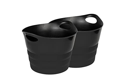 Kreher Set: 2 x Mehrzweckkorb 42 Liter, flexibel und strapazierfähig (Schwarz)