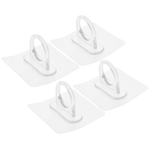 ASAKKURA Lot de 4 Crochets Muraux Adhésifs Ronds Transparents, sans Perçage, pour Serviettes et Porte-flacons Salle de Bain, Fixation Puissante, Réutilisables, Adaptés la Cuisine, Support