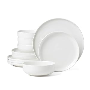 Oneida White 24 Seven Piece Dinnerware Set, 12 Count, Dorm Necessities, Dorm Essentials