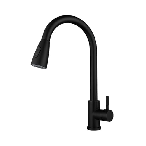 Robinet de cuisine en acier inox 304 noir mitigeur extensible d'évier