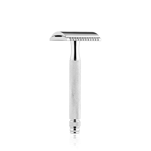 Image of PARKER Safety Razor Men Parker Stella Three Piece Open Comb Double Edge Razor With Heavyweight Brass Frame Handle - 5 Premium Blades Included