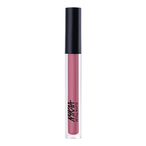 NYKAA All Day Matte Waterproof Transfer Proof 12H Liquid Lipstick, Gran Fan Mauve, 2.1 ml