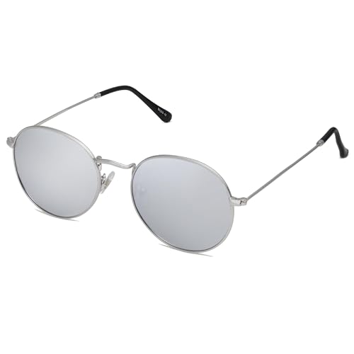 Image of SOJOS Small Round Polarized Sunglasses for Women Men Classic Vintage Shades | Lightweight Stainless Steel Frame UV400 Sun Protection Adjustable Nose Pads SJ1014