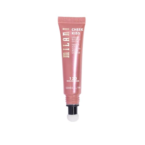 Milani Cheek Kiss Liquid Blush + Glow, Creamy 2-in-1 Blush for Cheeks and Highlighter Makeup for Dewy, Radiant Finish - 130 Dolce Pink
