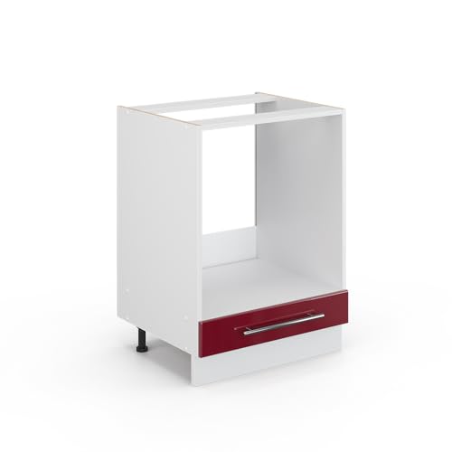 Vicco Meuble pour Four Fame-Line, Rouge Bordeaux Haute Brillance, 60cm sans PT, à Combiner avec d'autres modules de la série Fame-Line