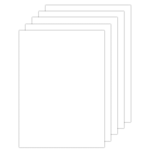 Lakeer A4 Colour Mount Board - White, Cardstock Paper Board | 600 GSM-Pack of 5 Boards | for Scrapbooking, Art, Craft, Poster, DIY, Etc (White)