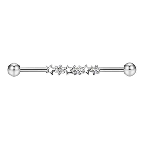 Niaspi Pendientes de barra industrial de 14G para mujer, acero inoxidable, 38 mm, 1 unidad, 1 pieza, talla única, Acero inoxidable, No es una piedra preciosa Niaspi Pendientes de barra industrial de 14G para mujer, acero inoxidable, 38 mm, 1 unidad, 1 pieza, talla única, Acero inoxidable, No es una piedra preciosa
