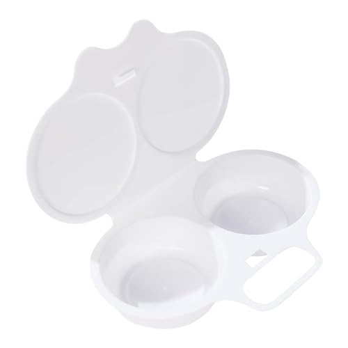 Generic 1/2 pezzi cuociuova a microonde, vaporizzatore con 2 uova, cuoci uova, bracconiere, cuociuova con rivestimento antiaderente | Eggs Round Pochier resistente al calore, vaporizzatore per