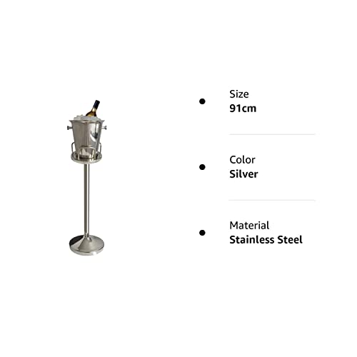 Ice Bucket With Stand 201 Stainless Steel Standing Ice Bucket Ice Cube Container, Wine Bucket On Stand Silver Champagne Ice Bucket For Wine Beer Ktv Club Bar Bbq Party Wedding, 12Ib 5L (91Cm,Silver) #TOP7