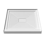 Shower Pan Base 36' x 36', Single Threshold Center Drain White Shower Pan, Acrylic Square Shower Base for Bathroom Shower Floor, Drain not Included