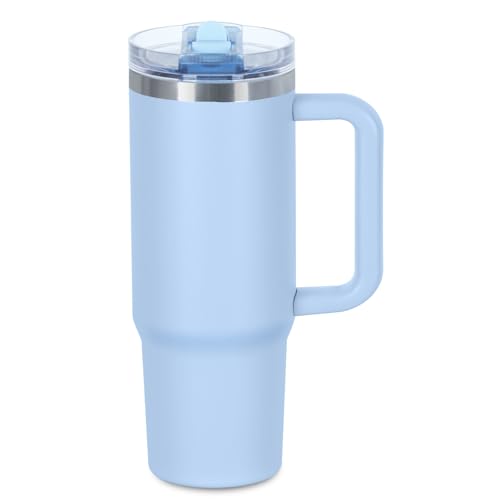 Tswofia 30 oz Flip Straw Tumbler with Handle