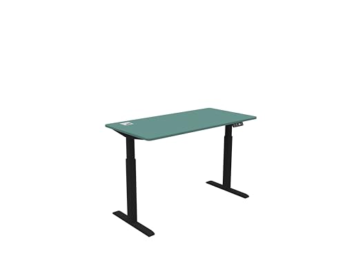 Image of Flexpro Sit-Stand Smart Desk | Fern Green Finish Tabletop | Electric Height Adjustable Table for Work from Home and Office | Ergonomic Design