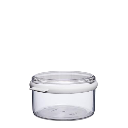 Mepal - Recipiente para Alimentos Stora - Caja Transparente con Tapa para Alimentos Secos - Organizador de Cocina - Caja para Galletas y Dulces - 1500 ml - Blanco