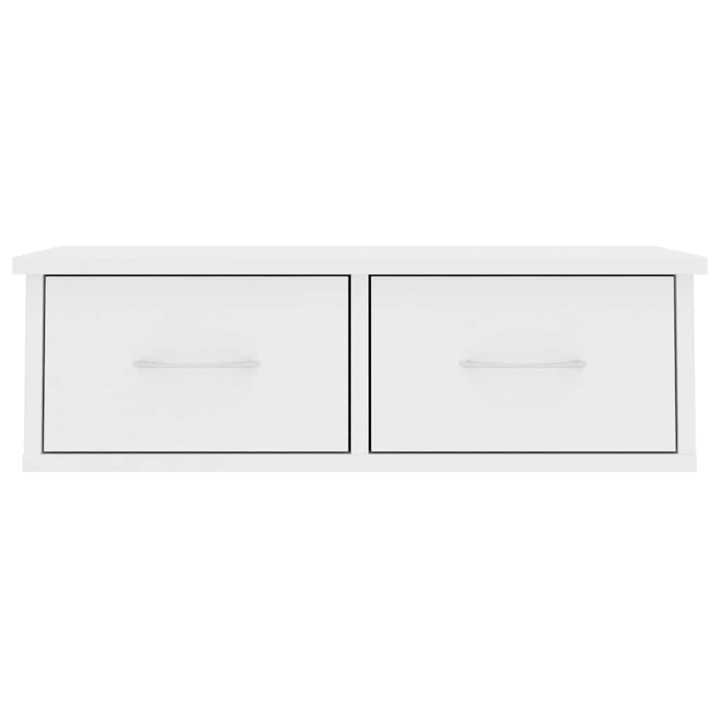Étagère Murale et Tiroirs Blanc 60x26x18,5 cm Bois d'ingénierie