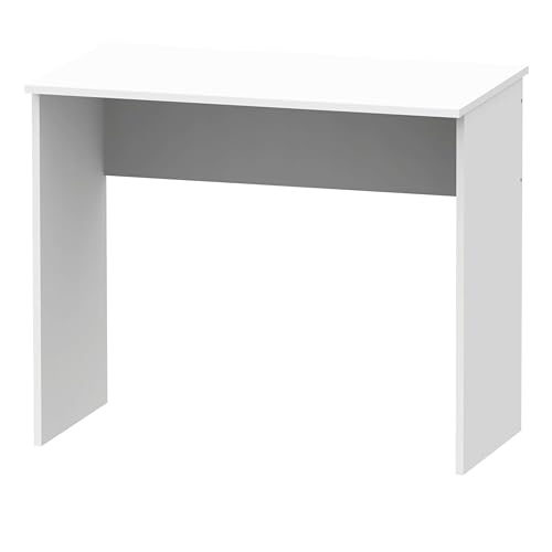 Miroytengo Mesa Escritorio Ideal para Estudio u Oficina Melamina Color Blanco Mate 90 cm
