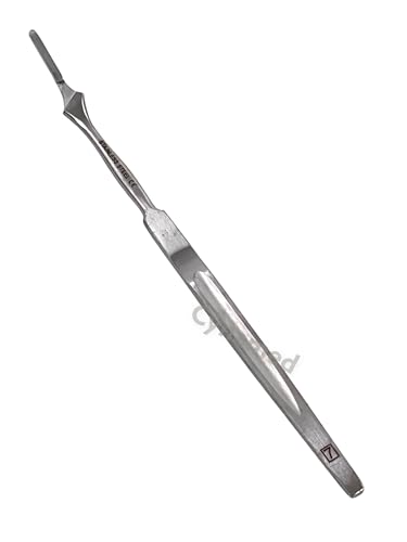 Scalpel Handle NO. 7 Curved Suitable for Blades #10 - #15 - German Stainless Steel - Pefect for Lab Dissections, Crafts, and Hobby