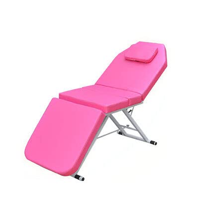 Lit CosméTique Triple Plié Salon Spa Lit De Beauté Professionnel Portable Lit De Beauté Pliable Table De Massage Chaise De Massage Chaise De Massage Portable Lit De Massage Lit De Massage Rose Cover