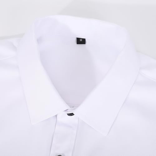 Men's Dress Shirts for Business Casual - Long Sleeve Button Down Shirts (Black Button) - Image 5