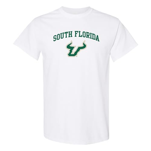 UGP Campus Apparel AS1008 - South Florida Bulls Arch Logo - University Sports Team T Shirt - Medium - White