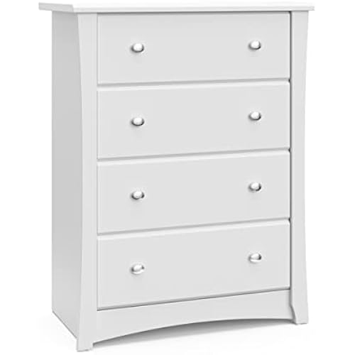 Storkcraft Crescent 4 Drawer Chest, White
