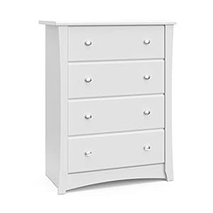 Storkcraft Crescent 4 Drawer Chest (White) – GREENGUARD Gold Certified, Dresser For Nursery, 4 Drawer Dresser, Kids Dresser, Nursery Dresser Drawer Organizer, Chest of Drawers Storkcraft Crescent 4 Drawer Chest White–GREENGUARD Gold Certified Dresser For Nursery 4 Drawer Dresser Kids Dresser Nursery Dresser Drawer Organizer Chest of Drawers
