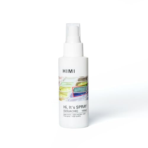 HIMI Gouache Wetting Spray 100ml (3.38 oz), Moisturizing Palette Spray for Gouache Paint, Reactivates Dry Pigments, Professional Art Supplies & Gift for Artists and Hobbyists