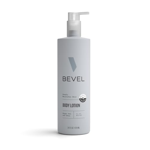Bevel All Day Body Lotion for Men with Shea Butter and Argan Oil, Lightweight Formula Softens and Smoothes Skin, 16 Oz (Packaging May Vary)