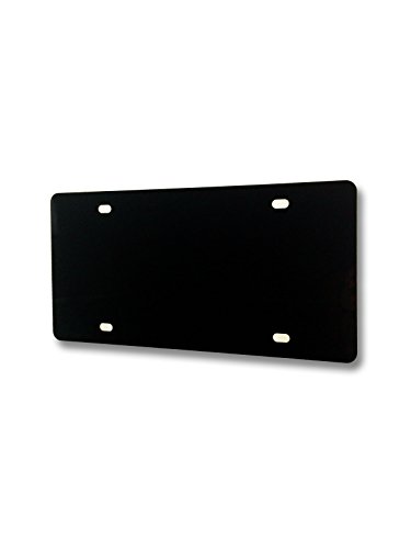 4 Hole Blank License Plate Black Acrylic 12