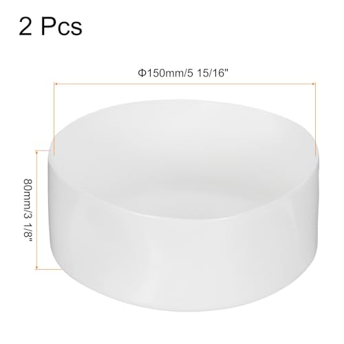 Image of uxcell 2pcs Rubber End Caps 150mm(5 15 /16 Inch) ID x 80mm(3 1 /8 Inch) H Vinyl Round Tube Bolt Cap Cover Screw Thread Protectors White