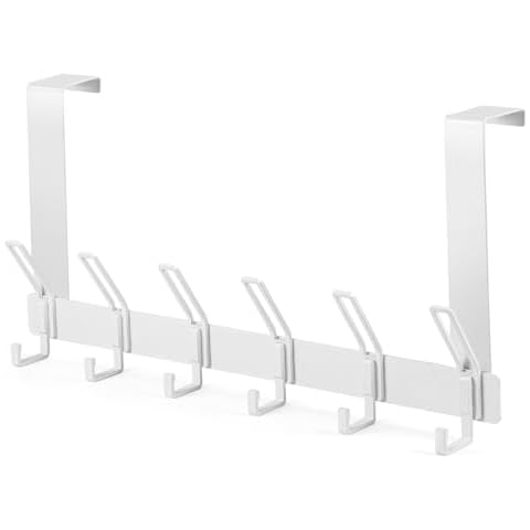 HuaJiao Over Door Coat Rack with 6 Hooks Cover