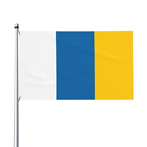 Bandera De Jardín Las Islas Canarias (Simple) Exterior Bandera Colores brillantes Banderas De Césped Resistente Uv Banderas De Patio Para Playa Desfile Carnaval 90X150 CM