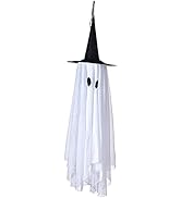 46" Halloween Ghost Pendant Ornament , Cute Flying Ghost for Front Yard, Haunted House and Hallow...