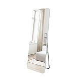 Bluelander Espejo de Piso Cuerpo Completo con Soporte y Marco de Aluminio, 160 * 50 cm, Ideal para Dormitorio, Espejo...