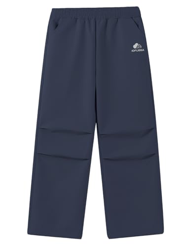 IOFLIGGA Kids Cargo Pants Waterproof Boys Hiking Outdoor Camping Pants Quick Dry UPF 50+ Toddler Youth Uniform Pants (US Age 9 Years 10 Years Navy Blue)
