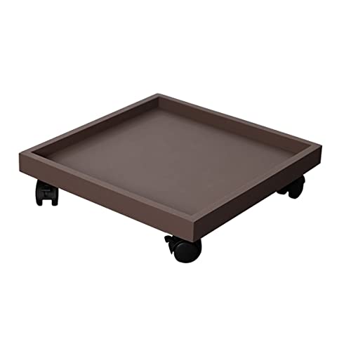 OLSKFUH Plant Stand Caddy With Caster Wheels, Heavy Duty Flower Pot Rolling Tray For Indoor Outdoor Gardening, Movable Plant Dolly Trolley,Coffee-44cm/17.32In