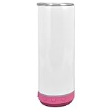 Xcello Tazza con Altoparlante Bluetooth, Tazza Isolata per Musica Portatile da 20 Once, Bicchiere con Altoparlante Bluetooth Staccabile in Acciaio Inossidabile per I Viaggi(25cm-Fondo Rosa Rosso)