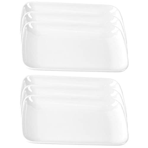 6 piatti piani rettangolari in melamina, per colazione, insalata, dessert, pasticceria, sushi, antipasti, frutta, per casa, ristorante, cucina