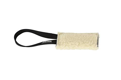 Dingo Gear Beisswurst mit einem Griff Schafe Wolle Plush Naturfarbe 15 cm x 6 cm Apport Training mit Hund S00427