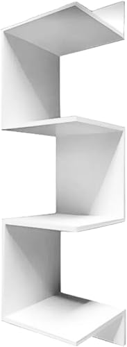 Prateleira De Canto Reto Mdf Branco Estante Livros Nicho