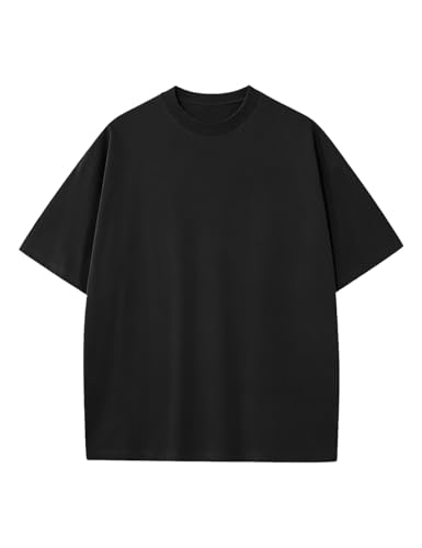 Image of Ogfao Mens Oversized T-Shirts Heavyweight Unisex Cotton T Shirts Baggy Loose Fit Basic Tees Plain Tshirts