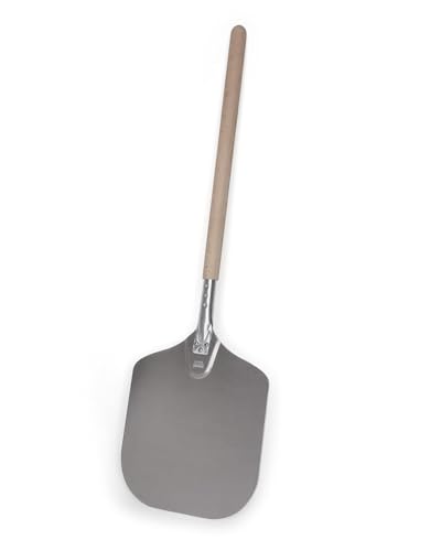 Image of KMW Aluminium Pizza Peel /Pizza Schoop /Pizza Shovel /Pizza Lifter /Pizza Pill Hand Finished Professional Wooden Handle - 35 CM Blade, 85 CM Total Length.