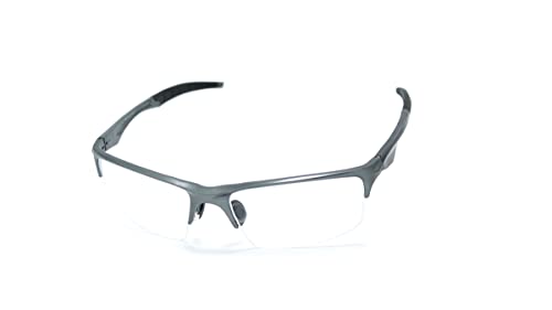 Óculos Armação Masculino Alumínio Com Lentes Sem Grau Br-3918 (Cinza-Escuro)