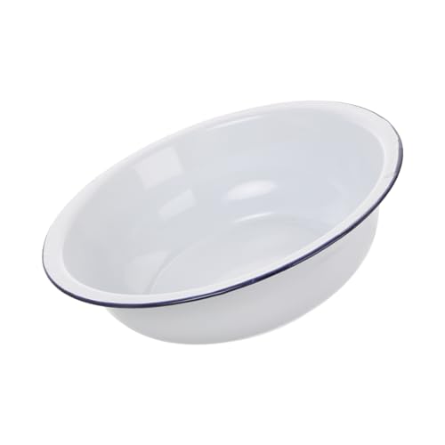 Angoily Ciotola Smaltata Da 30 Cm Bianca, Ampia Capacità e Facile Da Pulire, Adatta Per Mescolare e Lavare Frutta in Cucina e Uso Domestico
