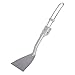 iBasingo Titan Pfannenwender Bratschaufel Kleine Campingküche Beefsteak Flacher Kochspatel Mini Pfannkuchen Speisen Servieren Wender Flexibles Geschirr Outdoor Reise BBQ Kochzubehör Ti1076T