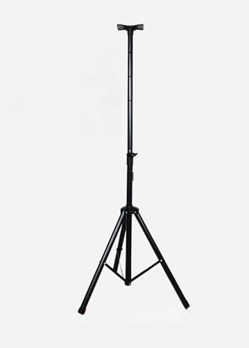 LAJOKING伸縮式スピーカースタンド、本棚スタイル、ホームオーディオ三脚、ステージ、KTVステージ、フロアスピーカーに最適、高さ調節可能、強力な耐荷重、安定したデザイン、サウンド制作や会議室に最適 (ブラック/1個,1.7m)