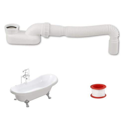 EIKLIM Low Profile 1 1/2 P Trap, Flexible Bathtub Shower Drain Pipe