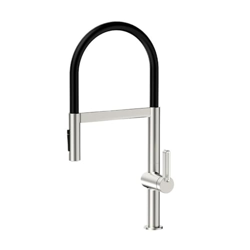 Kitchen Faucet Sink Faucets Rubber Pull Down Stream Sprayer Taps Rotatable Kitchen Mixer Water Tap Hot Cold Crane Brass Grey(Brushed Faucet)